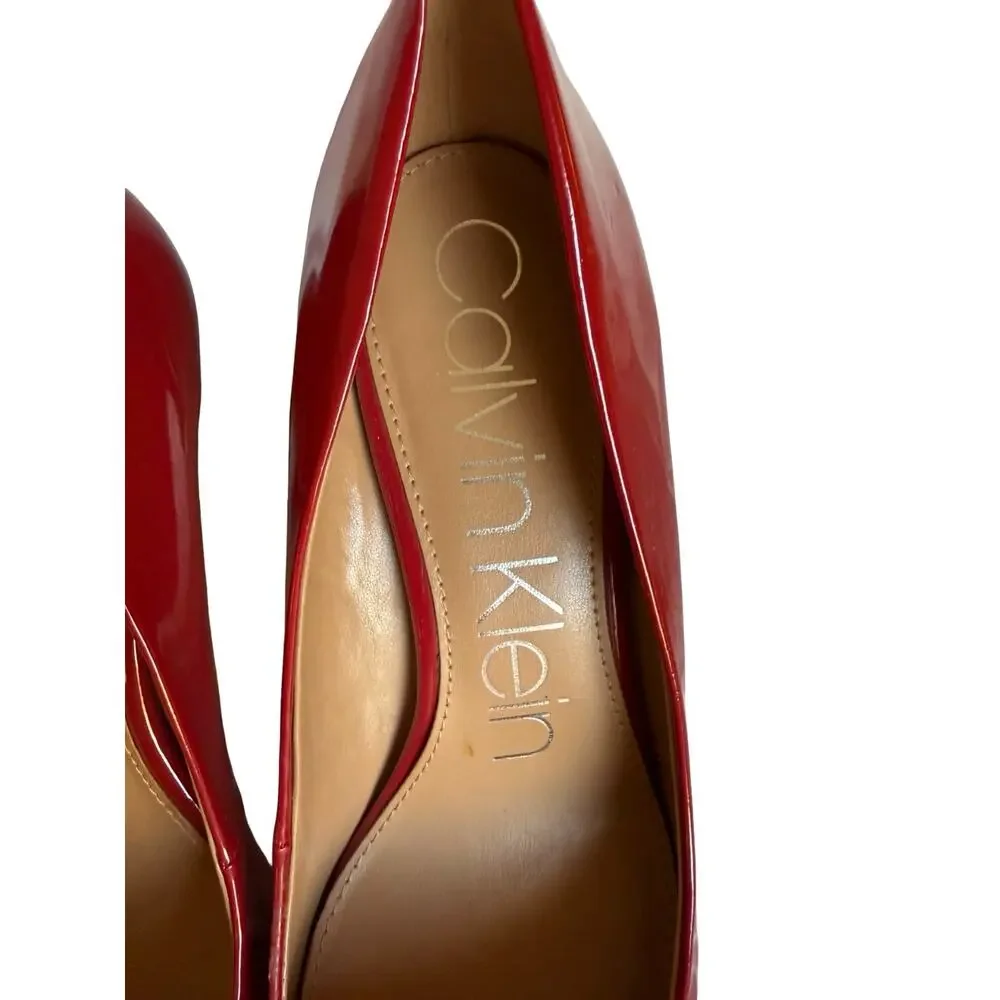 Calvin Klein Heels Size 10 Red Kamara Pump Classic 4